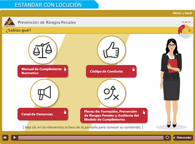 Demo de curso e-learning a medida de tipo estándar con locución: Compliance